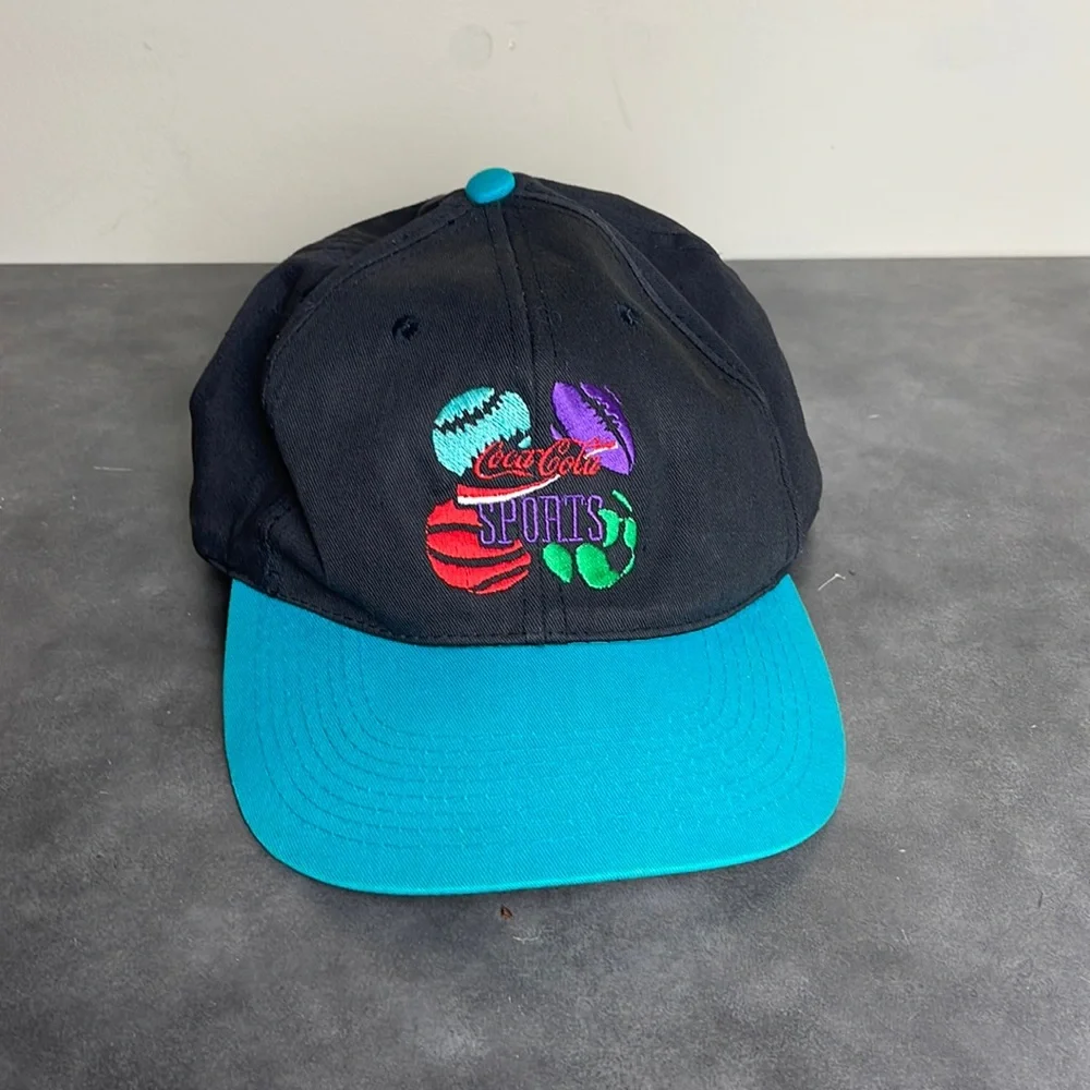 Vintage 90s Coca Cola Sports Merchandise SnapBack Hat Cap - Picture 1 of 7